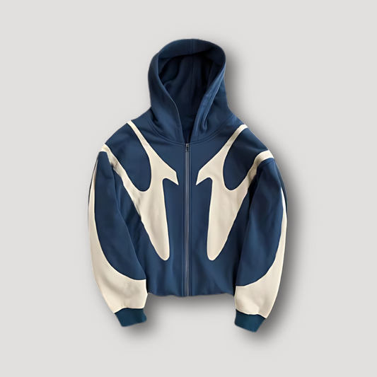Enzo - Hoodie Homme Oversized Zippé à Capuche Confortable Bicolore