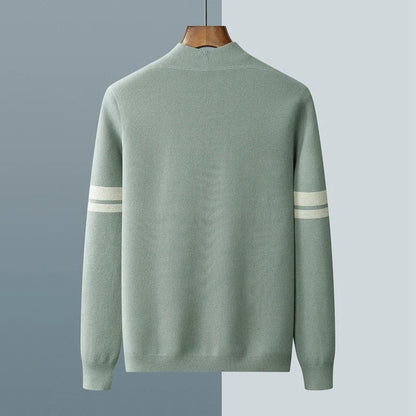Gabriel - Gilet Homme en Cashmere Style avec Boutons et Rayures Contrastées