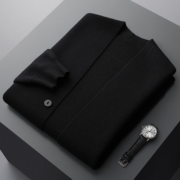 Gabriel - Gilet Homme en Cashmere Style avec Boutons et Rayures Contrastées