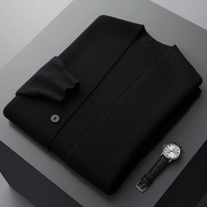 Gabriel - Gilet Homme en Cashmere Style avec Boutons et Rayures Contrastées