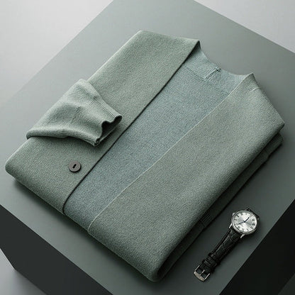 Gabriel - Gilet Homme en Cashmere Style avec Boutons et Rayures Contrastées