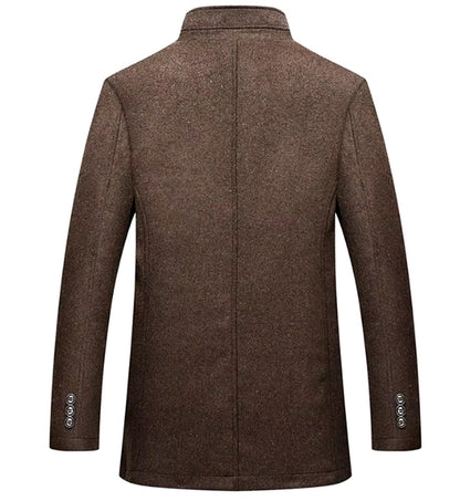 Gabriel - Manteau homme hiver long classique à col montant chaud et zippé
