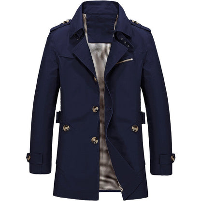 Gabriel - Trench Homme Long Imperméable avec Col à Revers et Ceinture