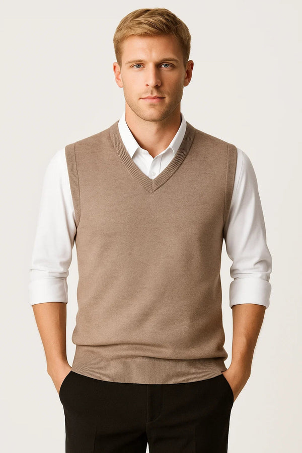 Gilet Homme | col V design texturé et léger pour Mi-Saison