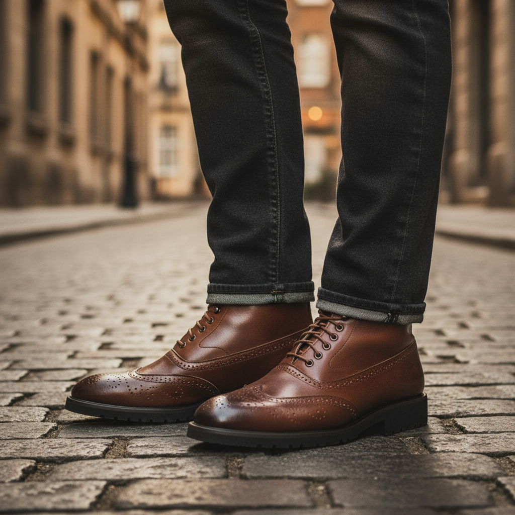 Hugo - Bottines homme habillées à lacets chaudes et confortables pour la ville
