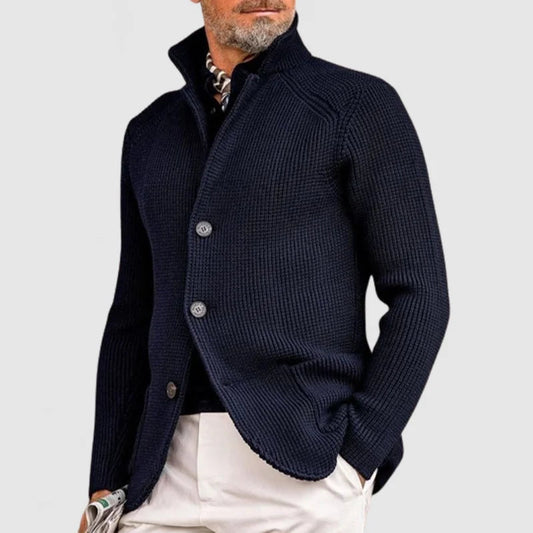 Hugo - Cardigan homme en maille et chaud avec coupe droite et confortable