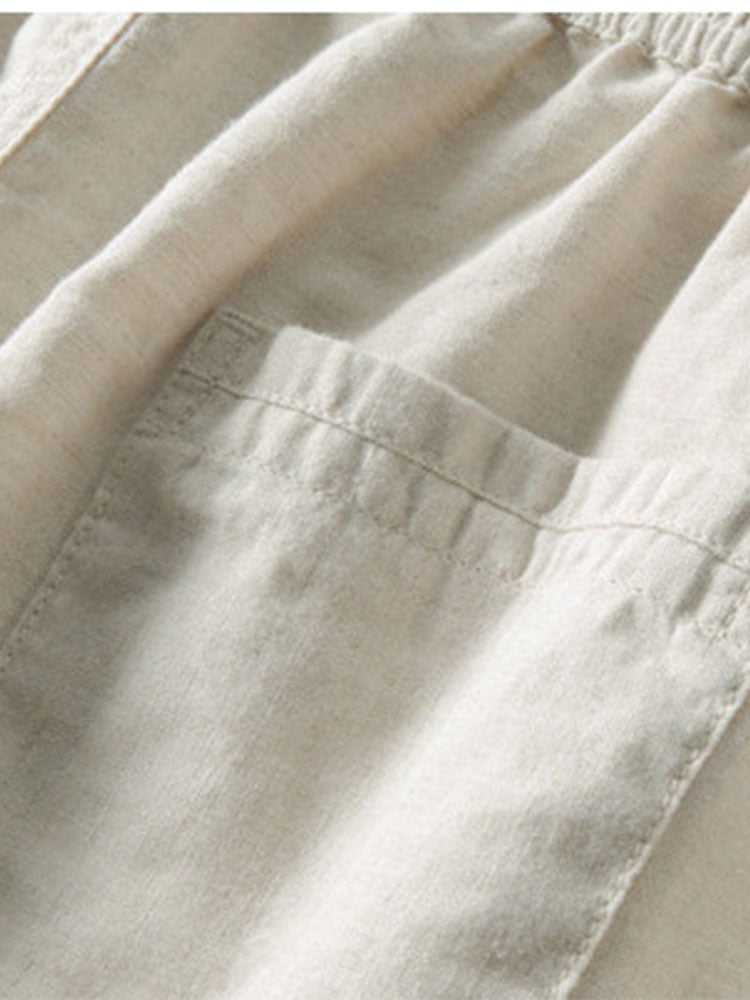 Hugo - Ensemble en Lin Homme Décontracté avec Chemise et Pantalon Casual Été