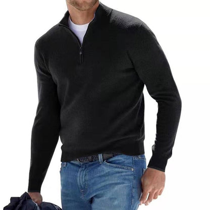 Hugo - Pull Homme Casual Smart en Maille avec Demi Zip et Col Droit