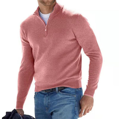 Hugo - Pull Homme Casual Smart en Maille avec Demi Zip et Col Droit