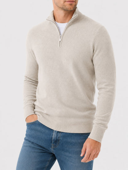 Hugo - Pull Homme Casual Smart en Maille avec Demi Zip et Col Droit