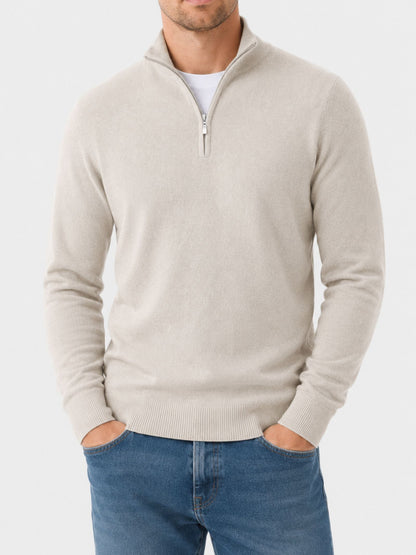 Hugo - Pull Homme Casual Smart en Maille avec Demi Zip et Col Droit
