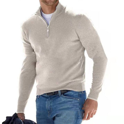 Hugo - Pull Homme Casual Smart en Maille avec Demi Zip et Col Droit