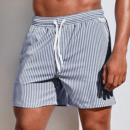 Hugo - Short de Bain Homme Rayé Décontracté avec Cordon et Coupe Légère