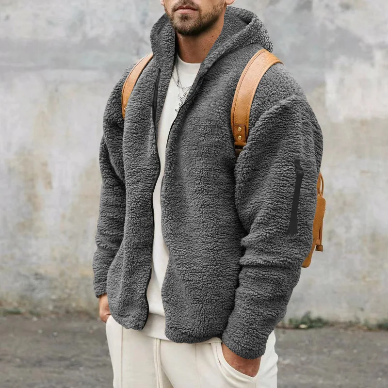 Hugo - Veste Homme Oversize à Capuche en Maille Teddy Style
