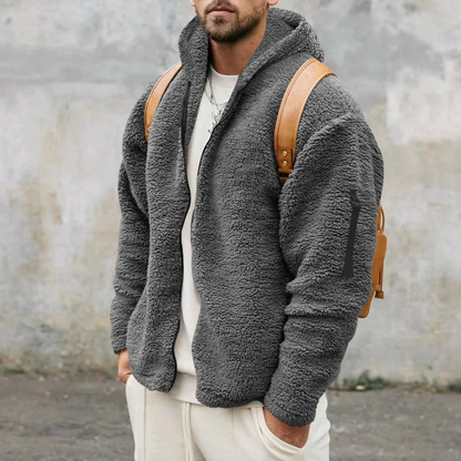 Hugo - Veste Homme Oversize à Capuche en Maille Teddy Style