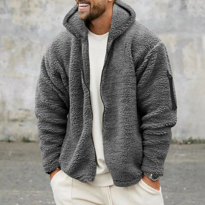Hugo - Veste Homme Oversize à Capuche en Maille Teddy Style