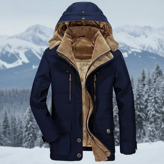 Adrien - Parka homme hiver imperméable et chaude à capuche et doublée