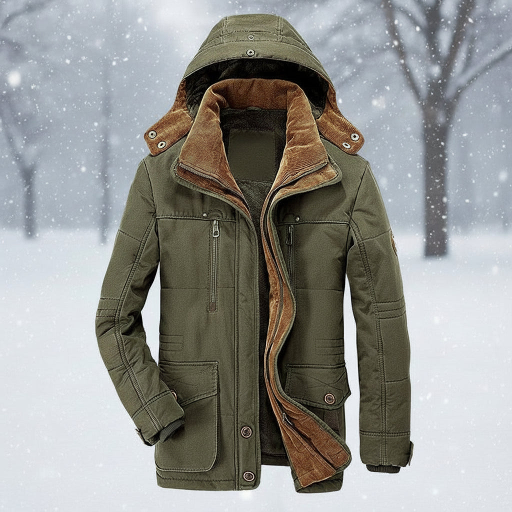 Adrien - Parka homme hiver imperméable et chaude à capuche et doublée