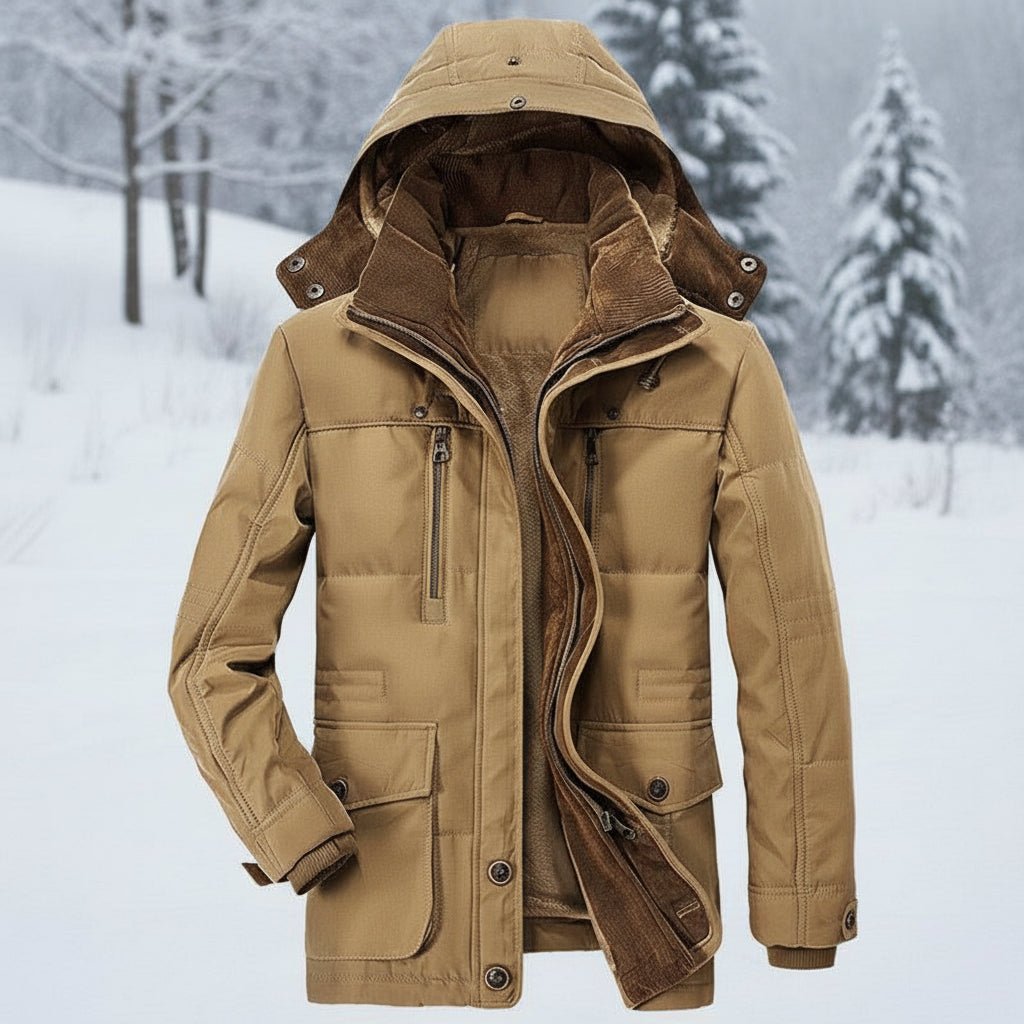 Adrien - Parka homme hiver imperméable et chaude à capuche et doublée