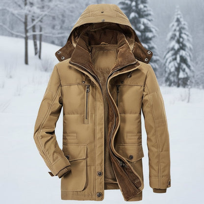 Adrien - Parka homme hiver imperméable et chaude à capuche et doublée
