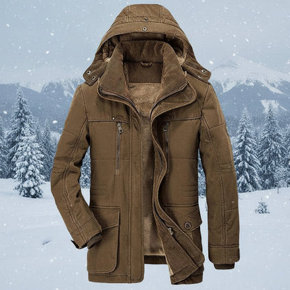Adrien - Parka homme hiver imperméable et chaude à capuche et doublée