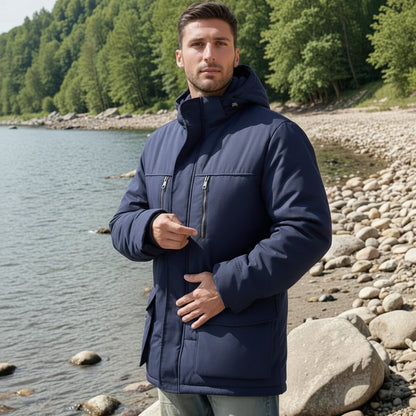 Adrien - Parka homme hiver imperméable et chaude à capuche et doublée