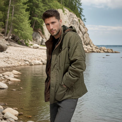 Adrien - Parka homme hiver imperméable et chaude à capuche et doublée