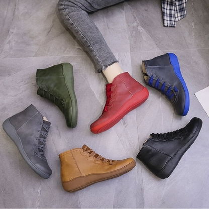 Inès - Bottines Orthopédiques Femme pour l'Automne à Lacets Zippées
