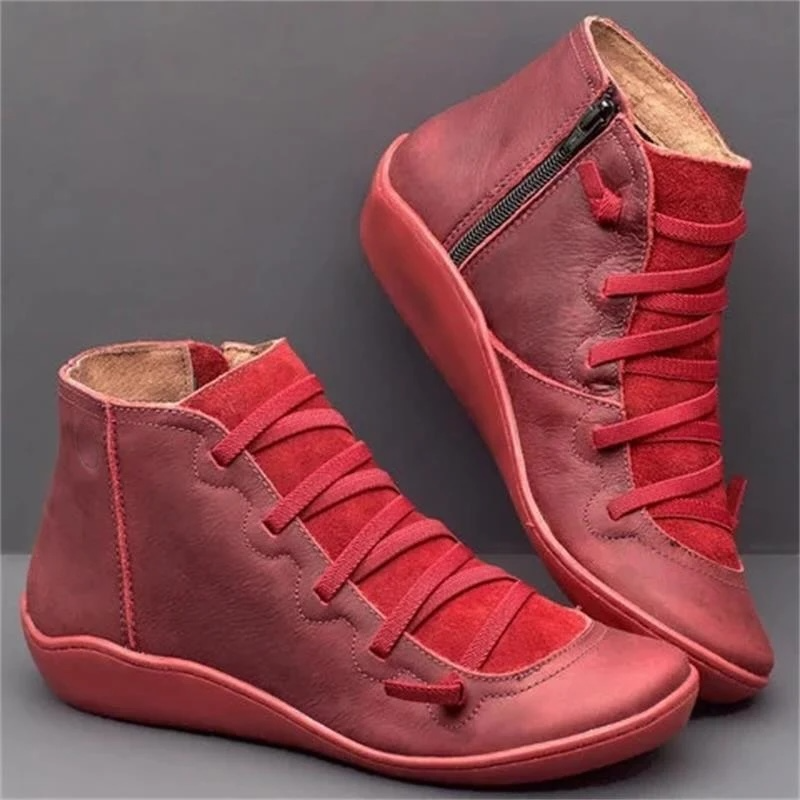 Inès - Bottines Orthopédiques Femme pour l'Automne à Lacets Zippées