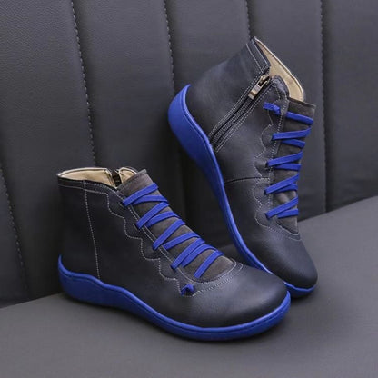 Inès - Bottines Orthopédiques Femme pour l'Automne à Lacets Zippées