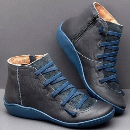 Inès - Bottines Orthopédiques Femme pour l'Automne à Lacets Zippées