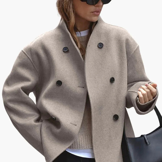 Inès - Manteau d’hiver femme court croisé oversize chic et chaud