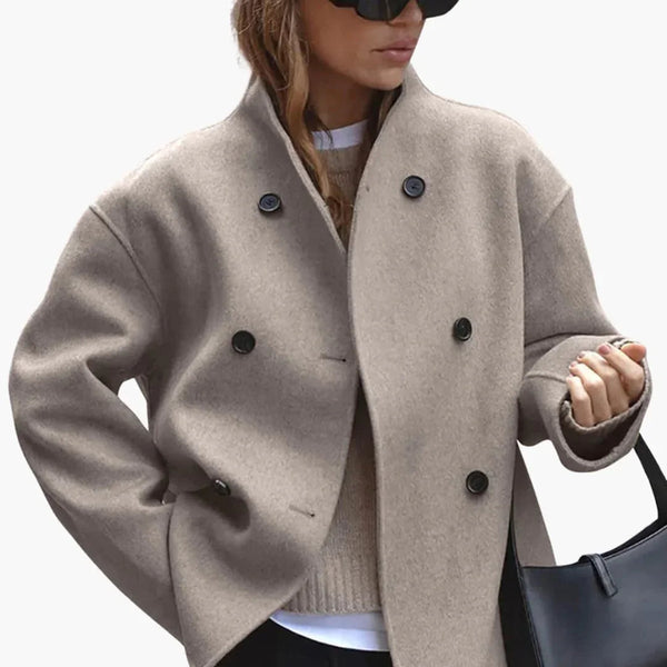 Inès - Manteau d’hiver femme court croisé oversize chic et chaud