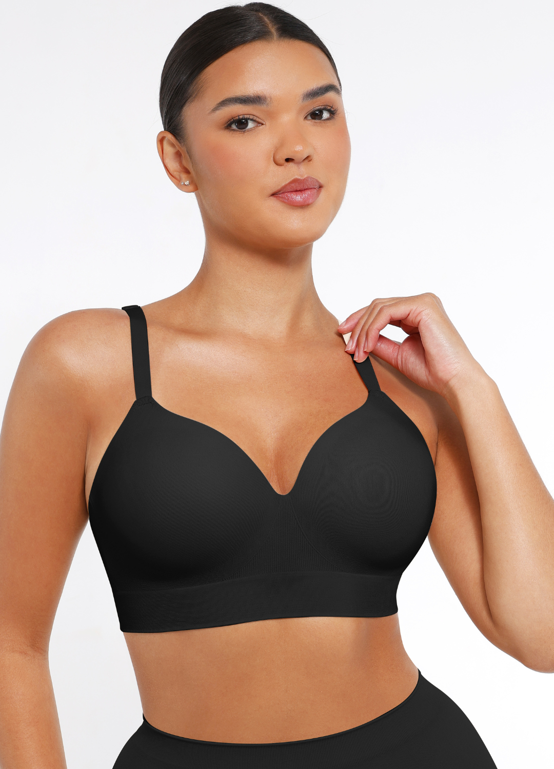 Inès - Soutien-gorge femme push up confortable avec décolleté en V au quotidien