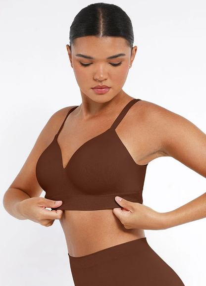Inès - Soutien-gorge femme push up confortable avec décolleté en V au quotidien