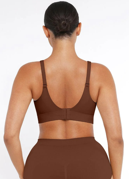 Inès - Soutien-gorge femme push up confortable avec décolleté en V au quotidien