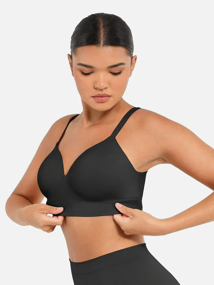 Inès - Soutien-gorge femme push up confortable avec décolleté en V au quotidien