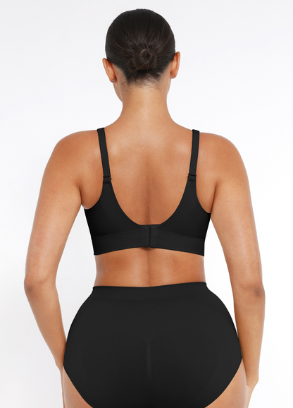Inès - Soutien-gorge femme push up confortable avec décolleté en V au quotidien