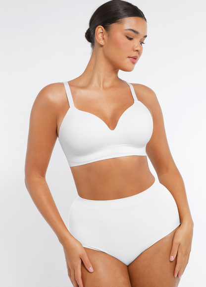 Inès - Soutien-gorge femme push up confortable avec décolleté en V au quotidien