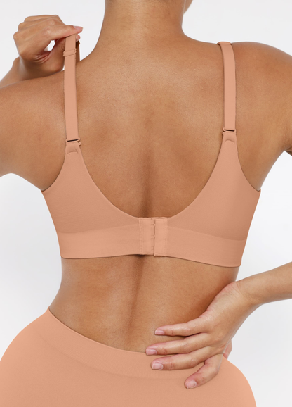 Inès - Soutien-gorge femme push up confortable avec décolleté en V au quotidien