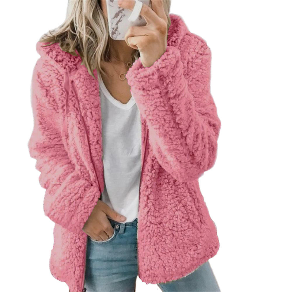 Inès - Veste Femme Teddy à Capuche avec Coupe Ample Douillette