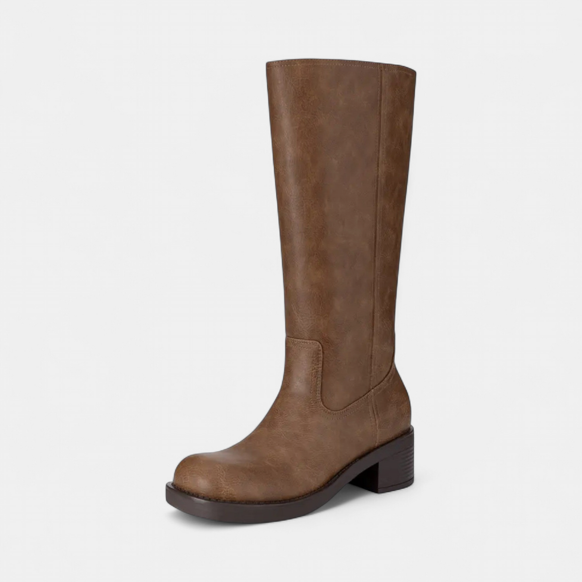 Inès - Bottes femme hautes et larges souples et chic à petit talon