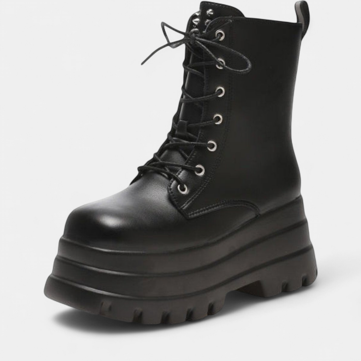 Jade - Bottines femme rangers à lacets et plateforme épaisse crantée
