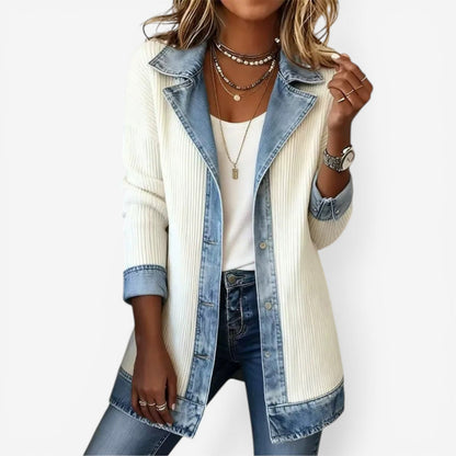 Jade - Gilet Long Femme Confortable et Ouvert pour l'Automne