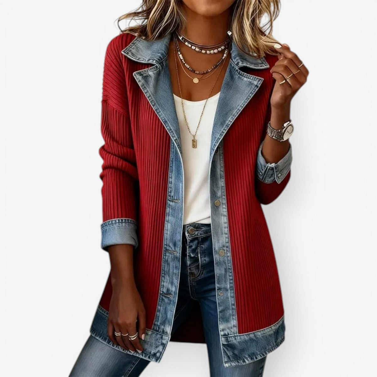 Jade - Gilet Long Femme Confortable et Ouvert pour l'Automne