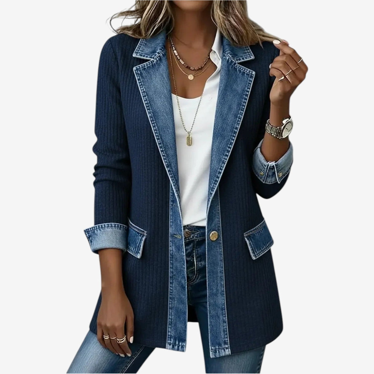 Jade - Gilet Long Femme Confortable et Ouvert pour l'Automne