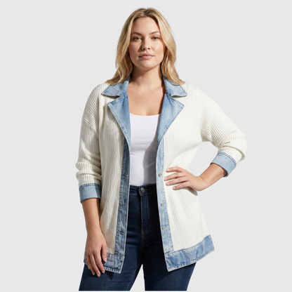 Jade - Gilet Long Femme Confortable et Ouvert pour l'Automne