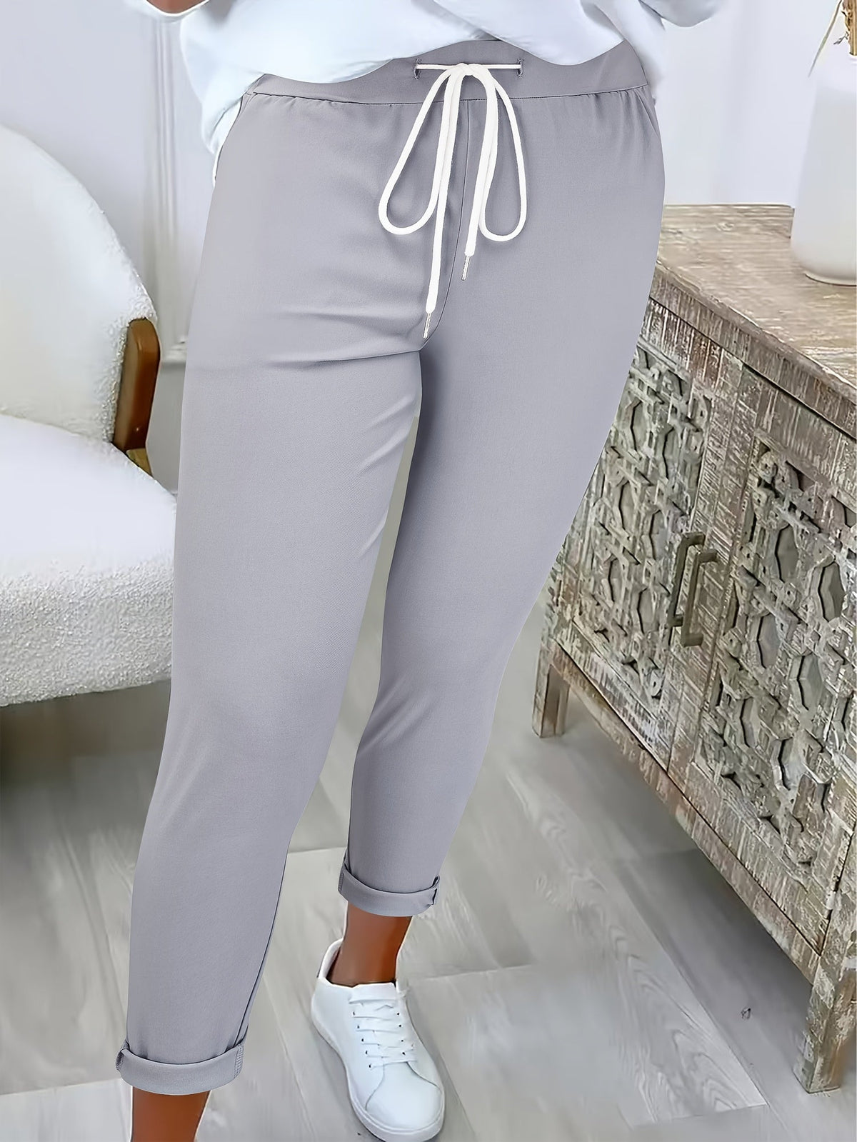 Jade - Pantalon Femme Automne Jogger avec Taille Élastique et Cordon