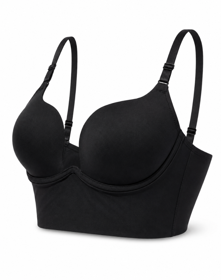 Jade - Soutien-gorge femme push-up dos nu décolleté plongeant et bretelles réglables