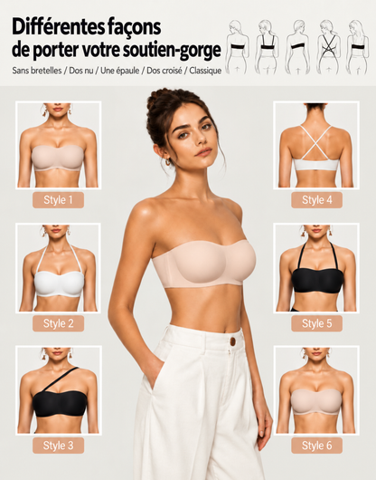 Jade - Soutien-gorge femme sans bretelles confortable pour tenues épaules dénudées